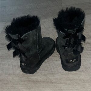 UGG black Boots with Ribbon Accents